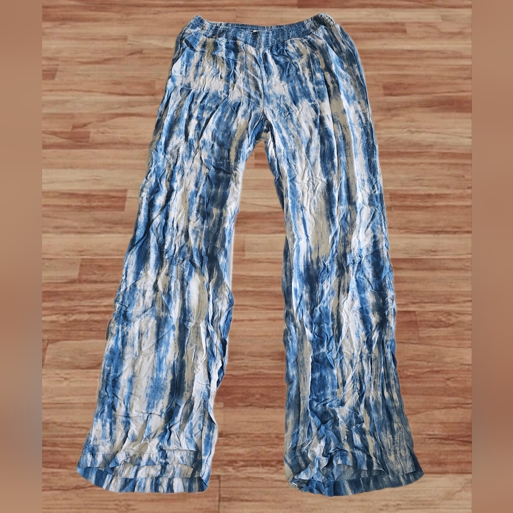 BEACHLUNCHLOUNGE COLLECTION Size XS Blue and White Tie-Dye Pants